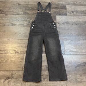 Vintage Y2K Levi's Grey Black Dungarees Overalls - Kids Size 14 REG